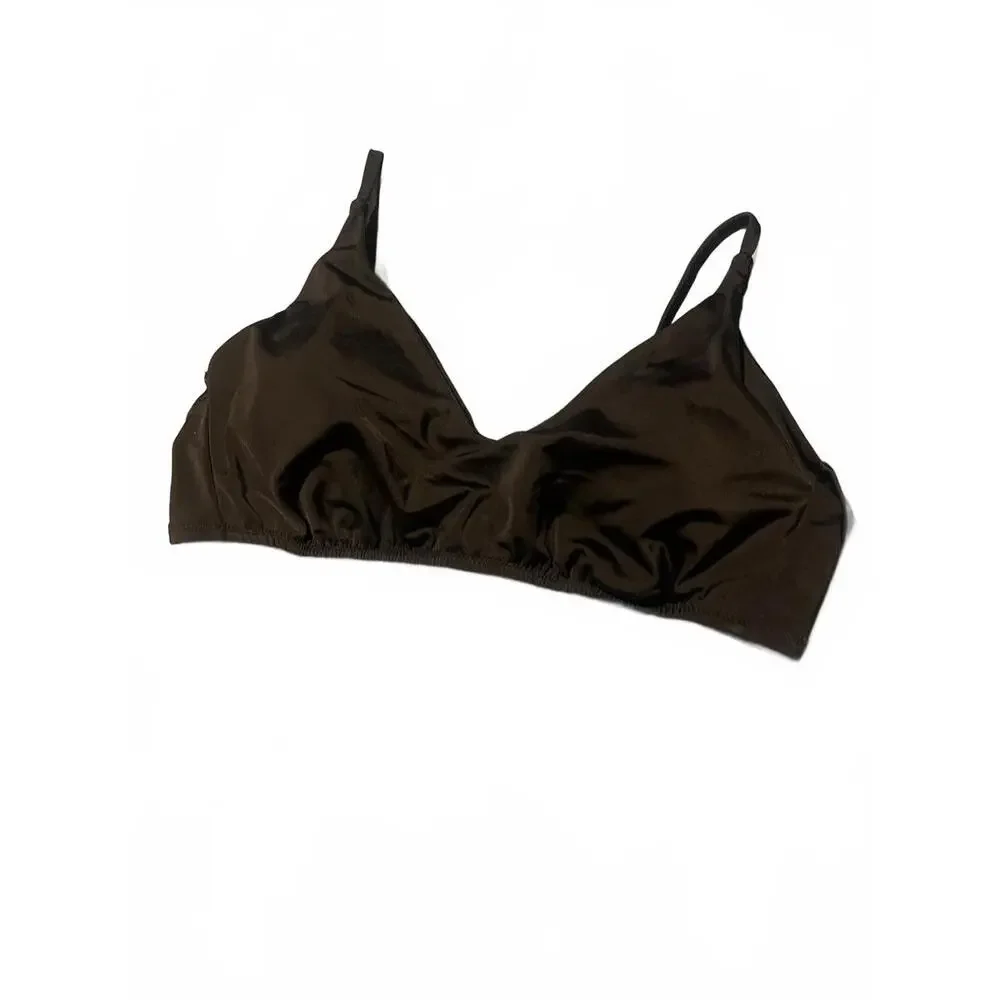 Black Shade & Shore Two-Piece Bikini Top L - Picture 2 of 4